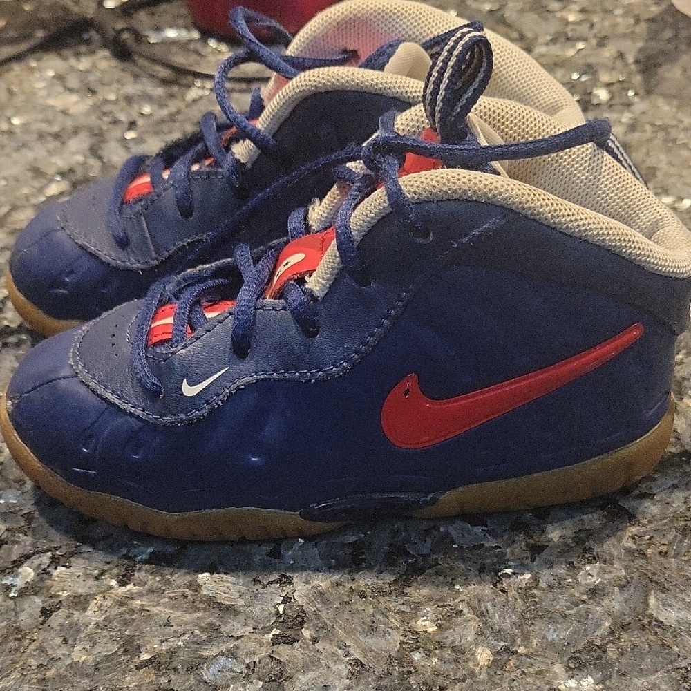 Nike Blue and Red Low-Top Sneakers with Gum Sole